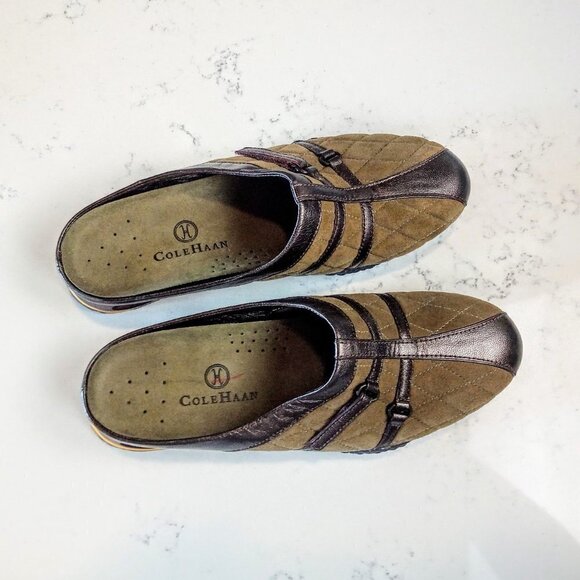 Cole Haan Nike Air Suede Leather Trim Mules - Picture 3 of 7